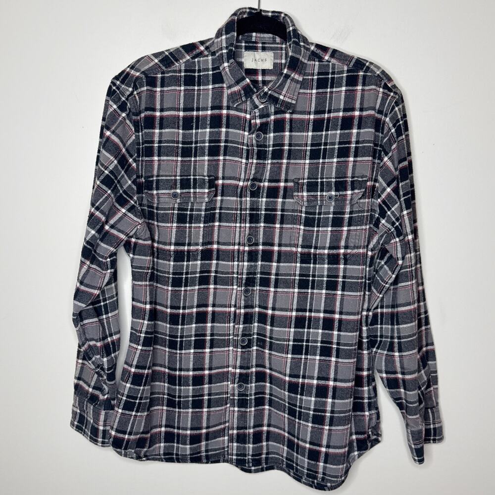 Jachs XL Men's Brawny Plaid Heavyweight Button Front‎ Flannel Shirt Outdoors